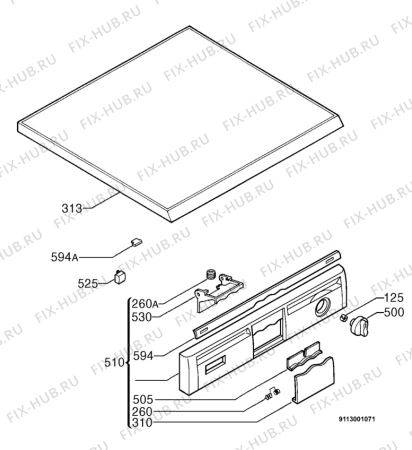 Взрыв-схема посудомоечной машины Zanussi DWS6674 - Схема узла Command panel 037